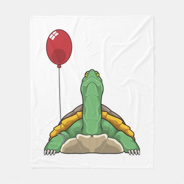 Turtle Balloon Fleece Blanket (Front)