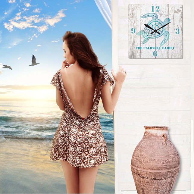 Turtle Beach House Wood Look Wall Clock (Creator Uploaded)