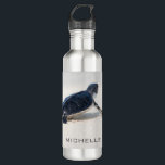 Turtle Beach Journey Personalised Name | Nature 710 Ml Water Bottle<br><div class="desc">This design features a baby turtle making it's way to the ocean after being born. Personalise by editing the text in the text box or delete text for no name. #turtle #sealife #ocean #seaturtle #leatherback #beach #sealife #personalised #name #kitchen #waterbottles #drinkware #gifts #addyourname</div>