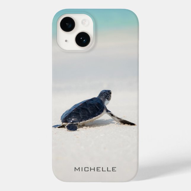 Turtle Beach Journey Personalised Name | Nature Case-Mate iPhone Case (Back)
