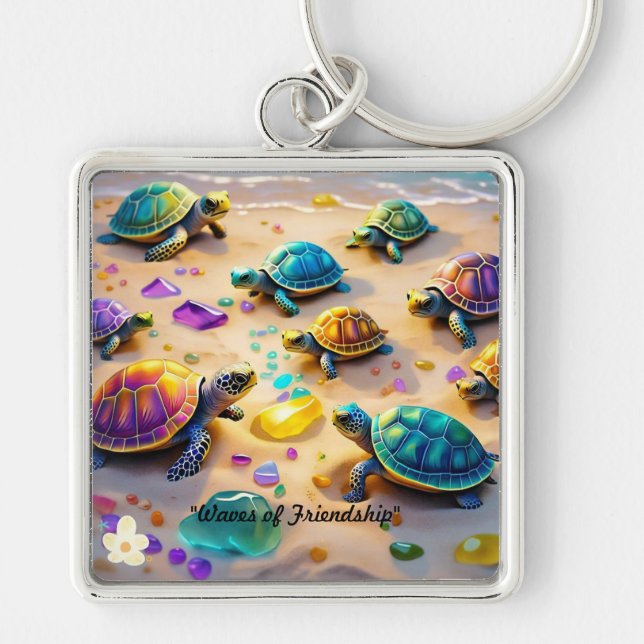 "Turtle Beach Party" Key Ring (Front)