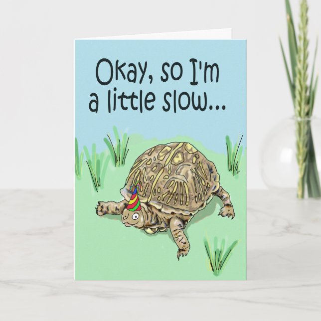 Turtle Belated Late Happy Birthday Card (Front)