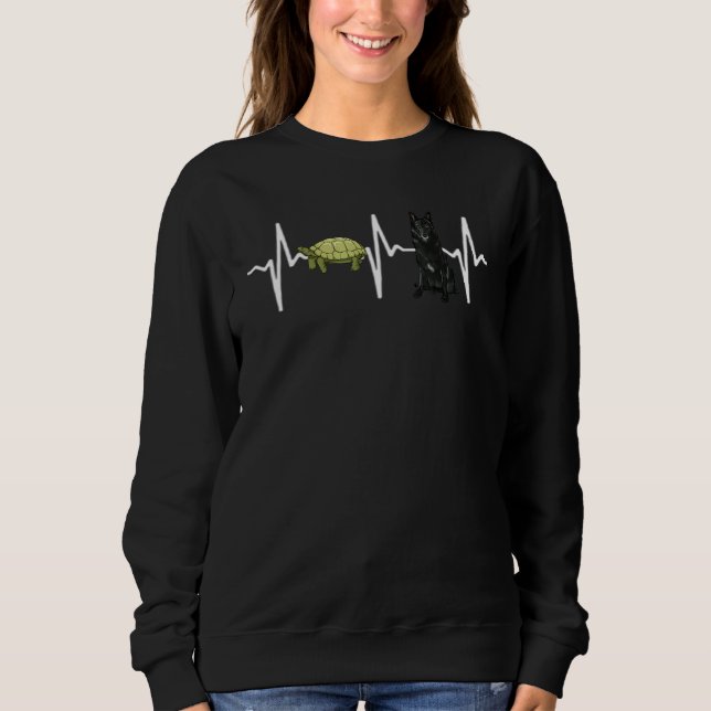 Turtle Belgian Sheepdog Heartbeat Dog Sweatshirt (Front)