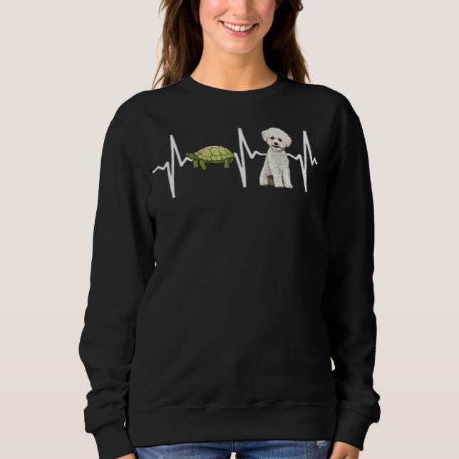 Turtle Bichons Frise Heartbeat Dog Sweatshirt (Front)