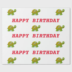 Turtle Birthday Wrapping Paper
