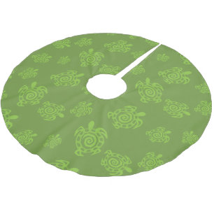 Turtle Blue Pattern Brushed Polyester Tree Skirt