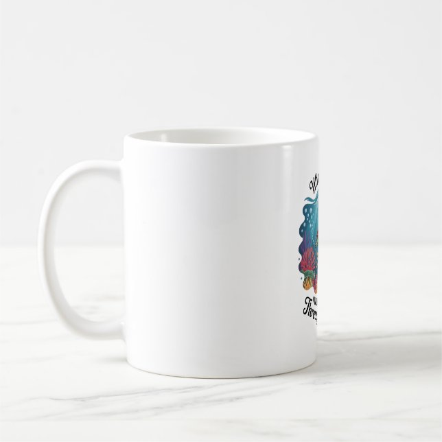 Turtle Blue Sea Square Coffee Mug (Left)
