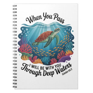 Turtle Blue Sea Square Notebook