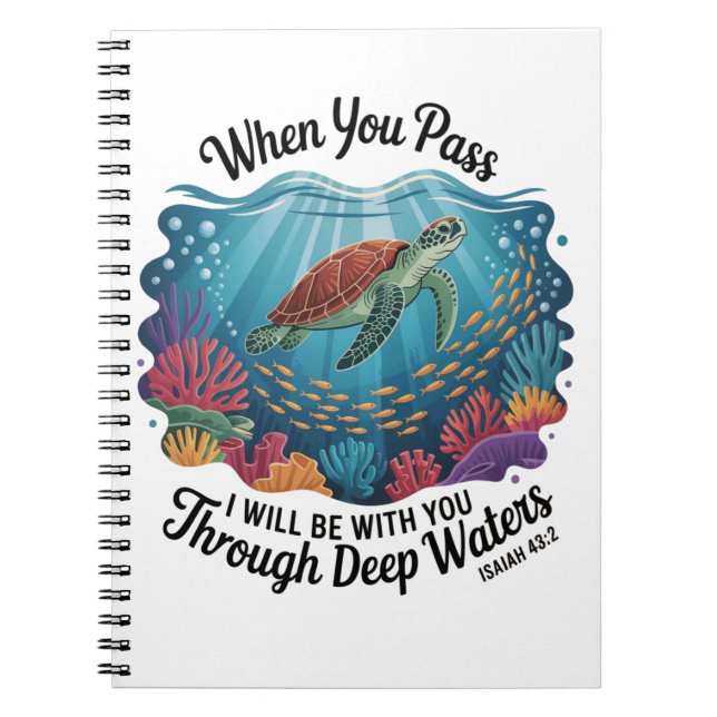 Turtle Blue Sea Square Notebook (Front)