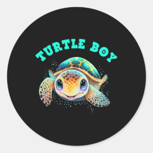 Turtle Boy Earth Day Favours Earth Day Classic Round Sticker