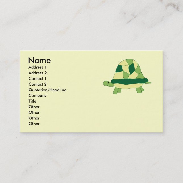 Turtle business cards (Front)