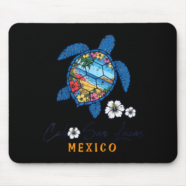 Turtle Cabo San Lucas Mexico Vacation Summer Men W Mouse Mat (Front)