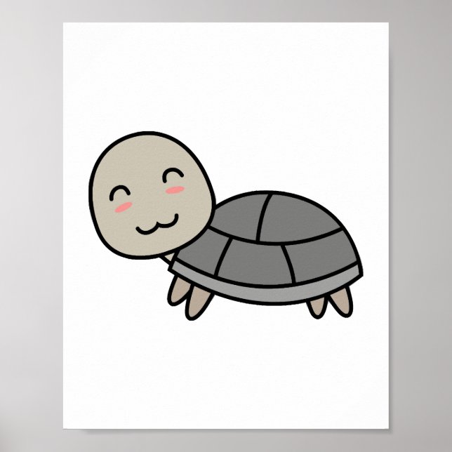Turtle cartoon animal poster (Front)