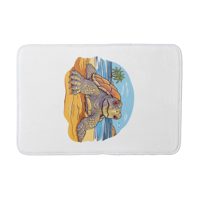 Turtle Cartoon beach Bath Mat (Front)