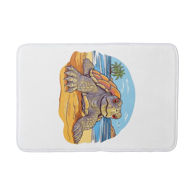 Turtle Cartoon beach Bath Mat (Front)