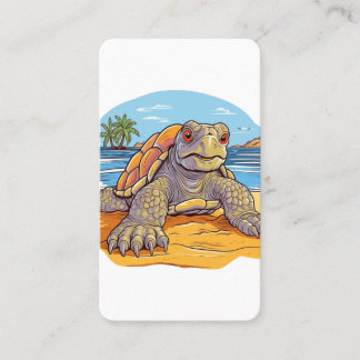 Turtle Cartoon beach Business Card