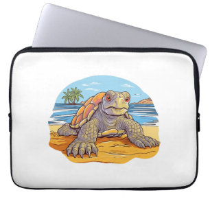 Turtle Cartoon beach Laptop Sleeve