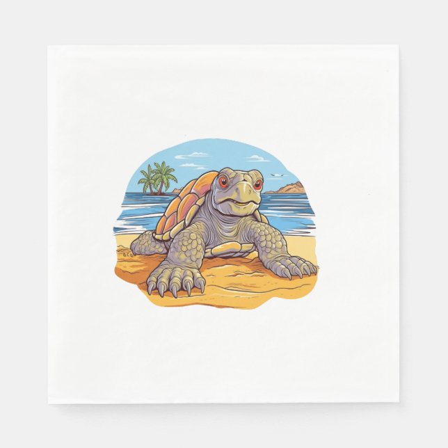 Turtle Cartoon beach Napkin (Front)
