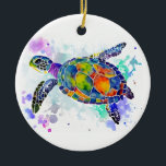 Turtle Ceramic Tree Decoration<br><div class="desc">Turtle Ceramic Ornament</div>
