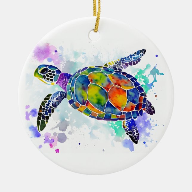Turtle Ceramic Tree Decoration (Front)