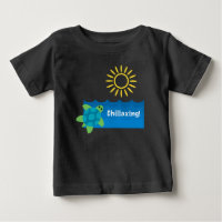 Turtle Chillaxing Design - Baby Fine Jersey T-Shir