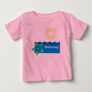 Turtle Chillaxing Design - Baby Fine Jersey T-Shir T-Shirt
