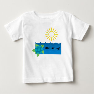 Turtle Chillaxing Design - Baby Fine Jersey T-Shir T-Shirt