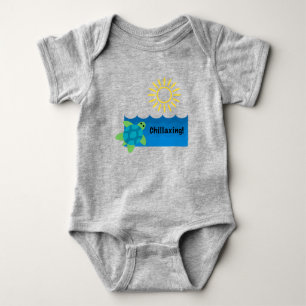 Turtle Chillaxing Design - Baby Jersey Bodysuit