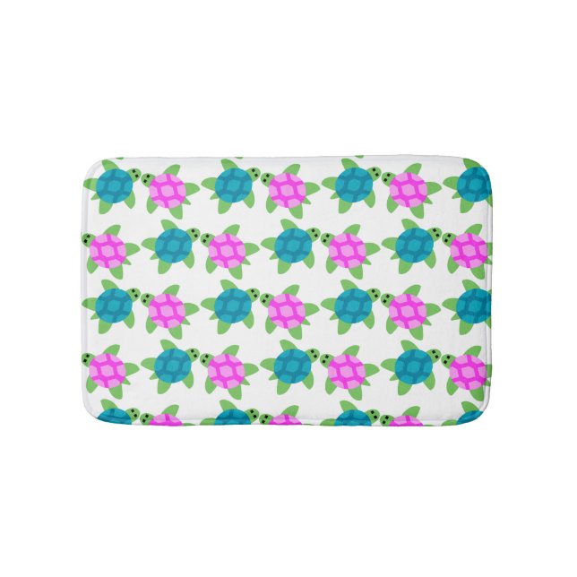 Turtle Chillaxing Design - Custom Small Bath Mat (Front)
