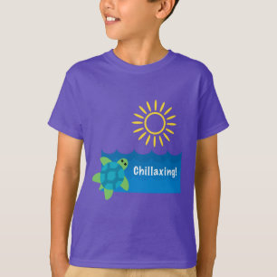 Turtle Chillaxing Design - Kids' Basic T-Shirt