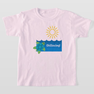 Turtle Chillaxing Design - Kids' Basic T-Shirt
