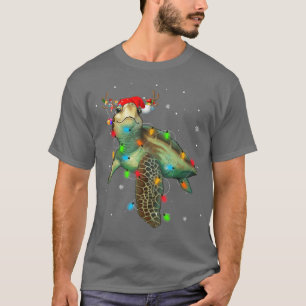Turtle Christmas Lights Merry Xmas Turtle Lover Pa T-Shirt