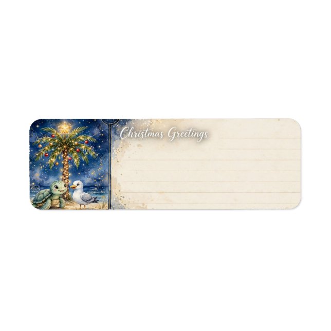 Turtle Christmas Return Address Labels (Front)
