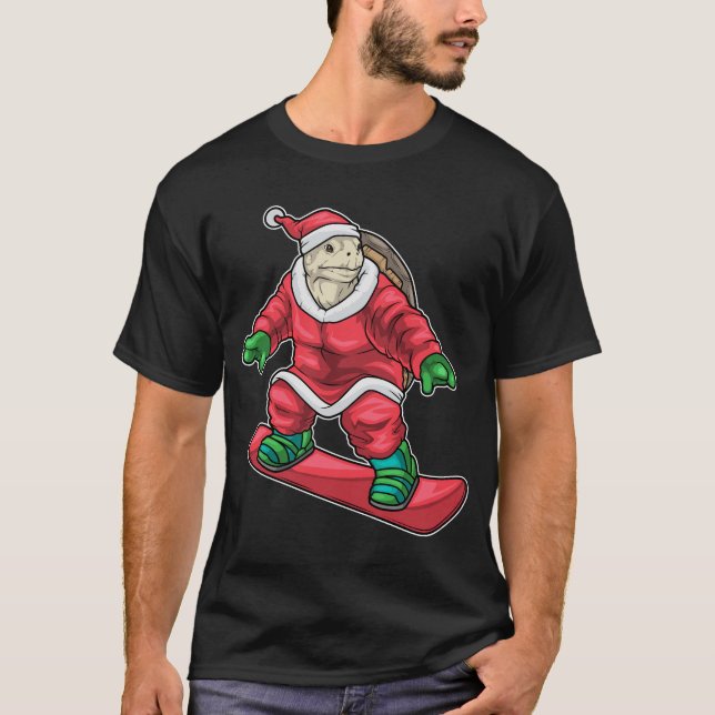 Turtle Christmas Skateboard T-Shirt (Front)