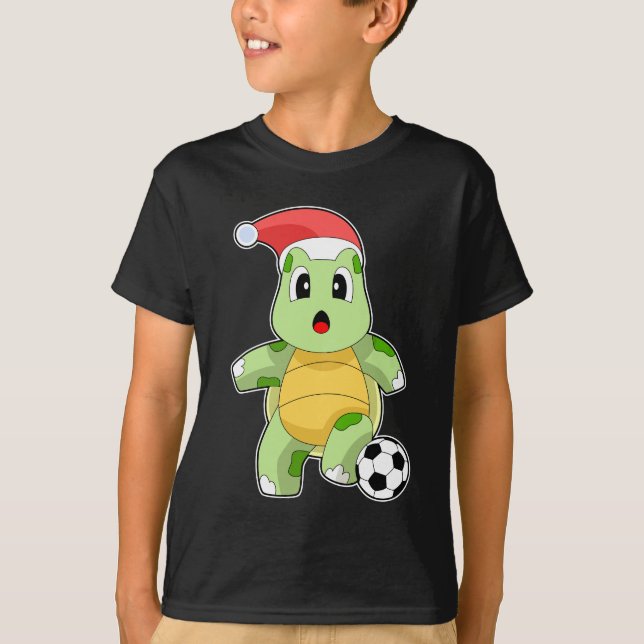 Turtle Christmas Soccer T-Shirt (Front)
