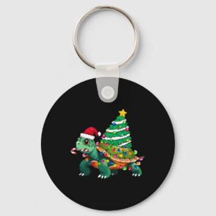 Turtle Christmas Tree Lights Santa Hat Turtle Ocea Key Ring