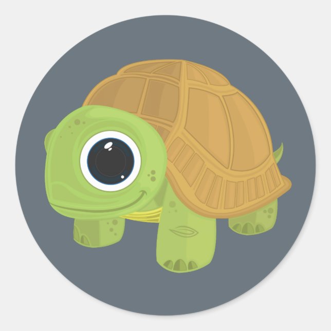 Turtle Classic Round Sticker (Front)