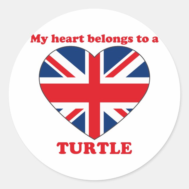 Turtle Classic Round Sticker (Front)