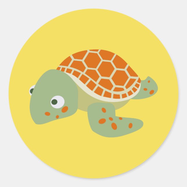 Turtle Classic Round Sticker (Front)