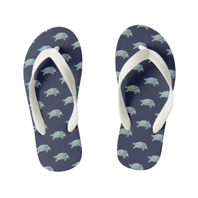 Turtle Coastal Style Flip Flops (Footbed)