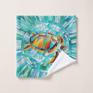 Turtle Colorful  mosaic art Bath Towel Set