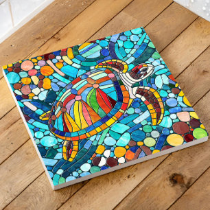 Turtle Colorful  mosaic art Tile
