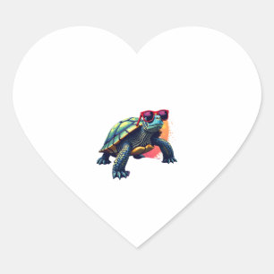 Turtle Colorful Turtle Outfit Mens Turtle Lover Tu Heart Sticker