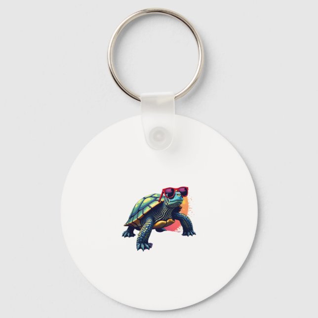 Turtle Colourful Turtle Outfit Mens Turtle Lover T Key Ring (Front)