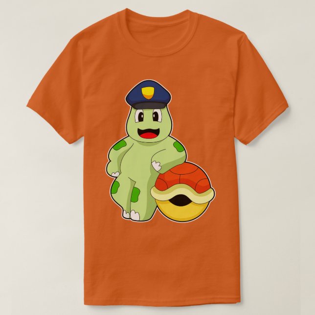 Turtle Cop Police hat Police T-Shirt (Design Front)