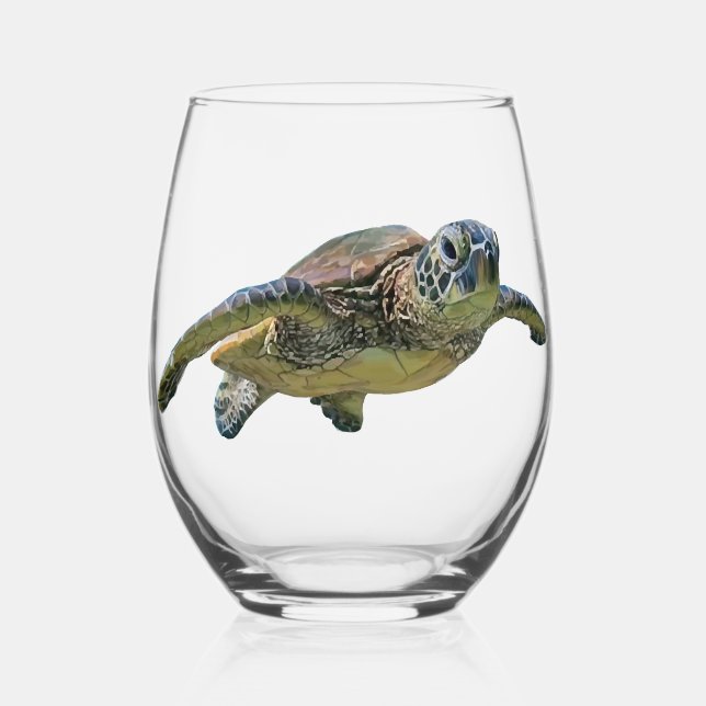 Turtle Copy Copy Copy Copy Copy Copy Copy Copy Cop Stemless Wine Glass (Front)