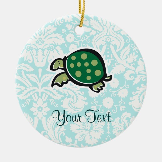Turtle; Cute Ceramic Tree Decoration (Front)