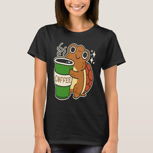 turtle cute coffee T-Shirt (Front)