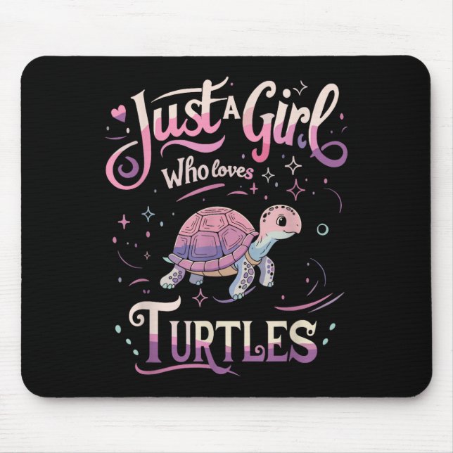 Turtle Cute Girl Men Women S  Mouse Mat (Front)