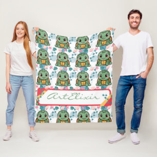 Turtle Cute Kawaii Fleece Blanket